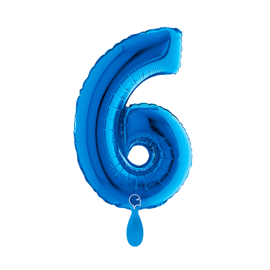 1 Balloon XS - Number 6 - Blue