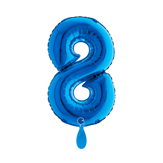 1 Balloon XS - Number 8 - Blue