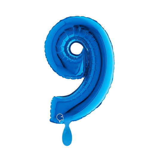 1 Balloon XS - Number 9 - Blue