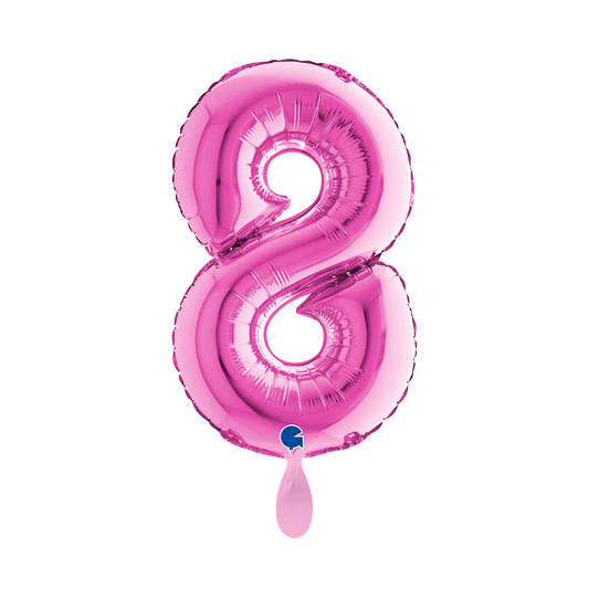 1 Balloon XS - Number 8 - Fuxia