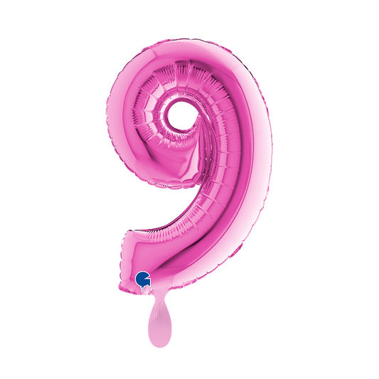 1 Balloon XS - Number 9 - Fuxia