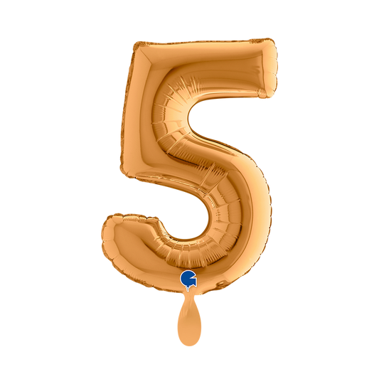 1 Balloon XS - Number 5 - Gold