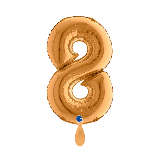 1 Balloon XS - Number 8 - Gold