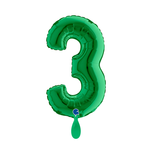 1 Balloon XS - Number 3 - Green