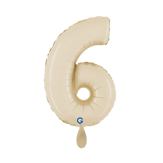 1 Balloon XS - Number 6 - Satin Cream