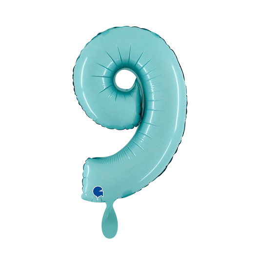 1 Balloon XS - Number 9 - Pastel Blue