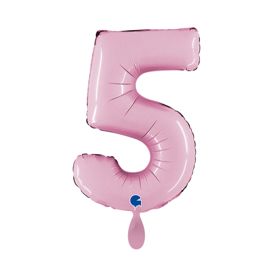 1 Balloon XS - Number 5 - Pastel Pink