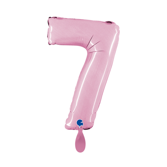 1 Balloon XS - Number 7 - Pastel Pink
