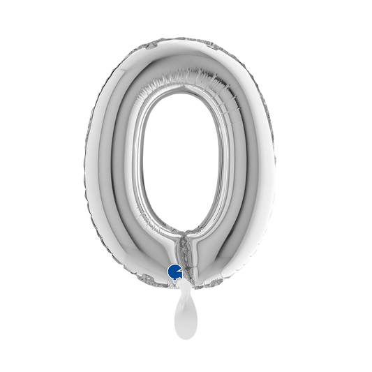 1 Balloon XS - Number 0 - Silver