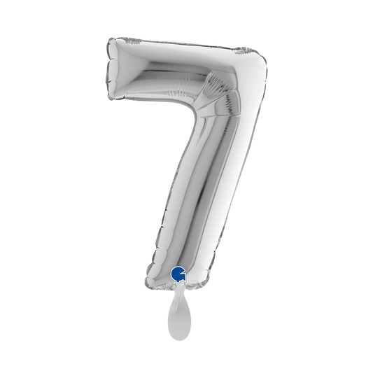 1 Balloon XS - Number 7 - Silver