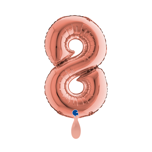 1 Balloon XS - Number 8 - Rose Gold