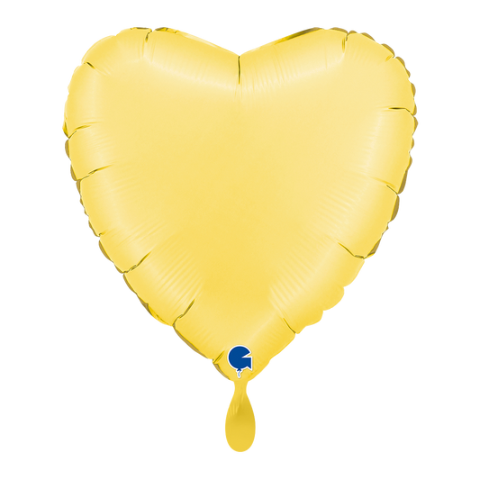 1 Balloon - Heart - Satin Banana Yellow