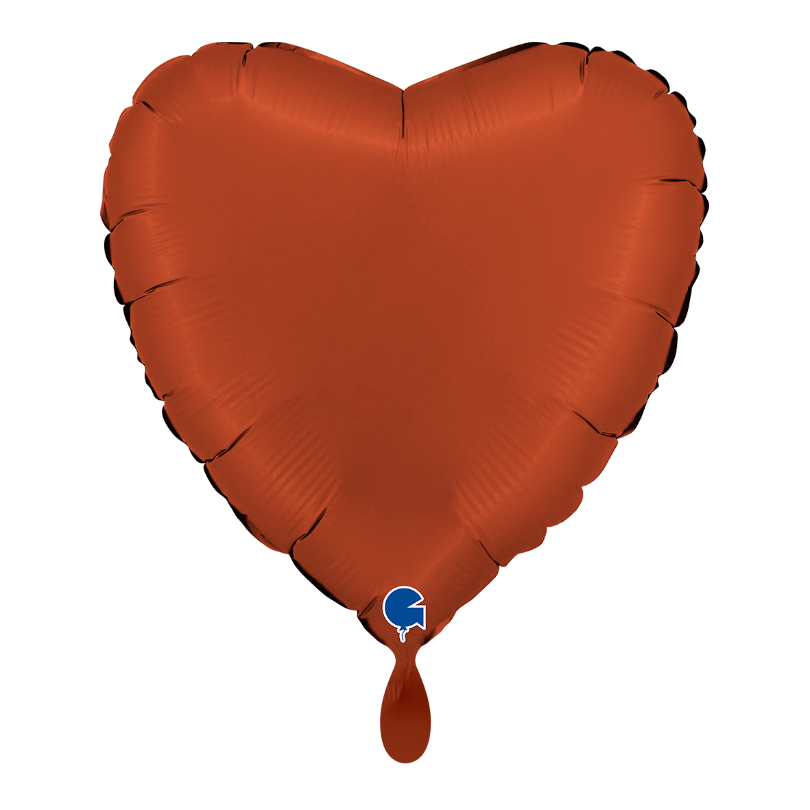 1 Balloon - Heart - Satin Brick Red
