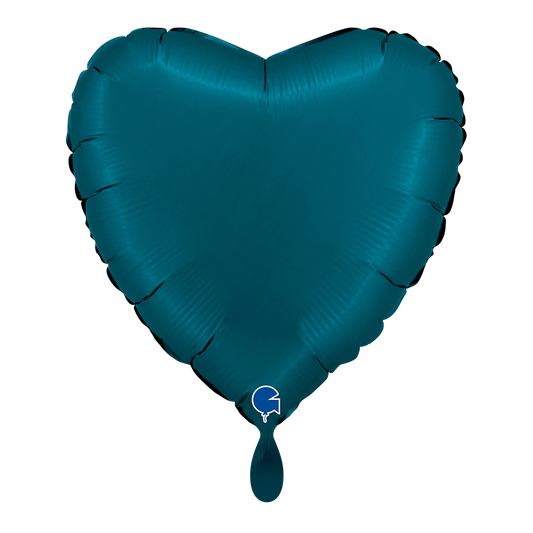 1 Balloon - Heart - Satin Petrol Blue
