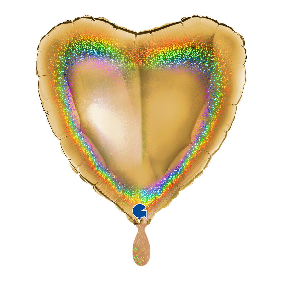 1 Balloon - Heart - Glitter Holographic Gold