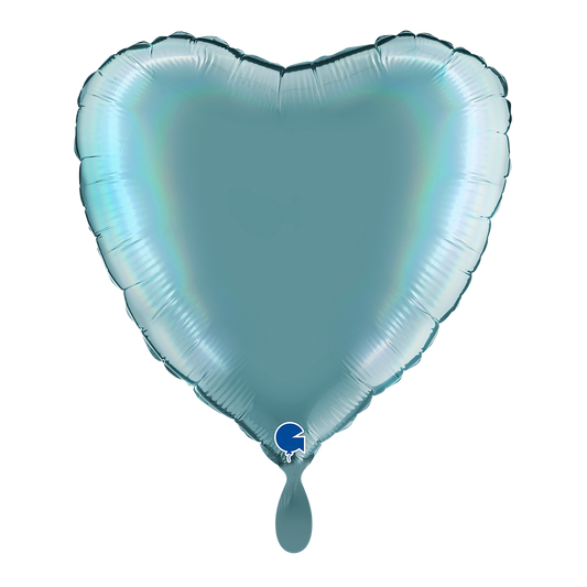 1 Balloon - Heart - Rainbow Holographic Platinum Tenerife Sea