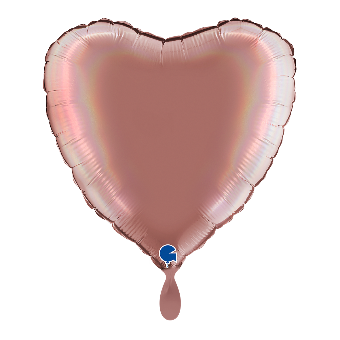 1 Balloon - Heart - Rainbow Holographic Platinum Rosè