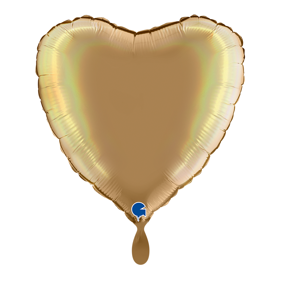 1 Balloon - Heart - Rainbow Holographic Platinum Champagne