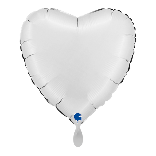 1 Balloon - Heart - Satin White