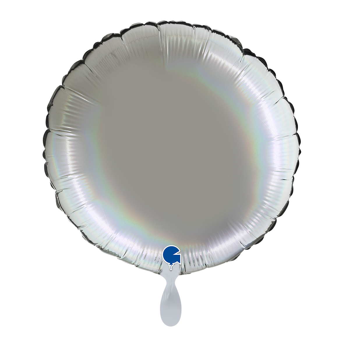 1 Balloon - Round - Rainbow Holographic Platinum Pure