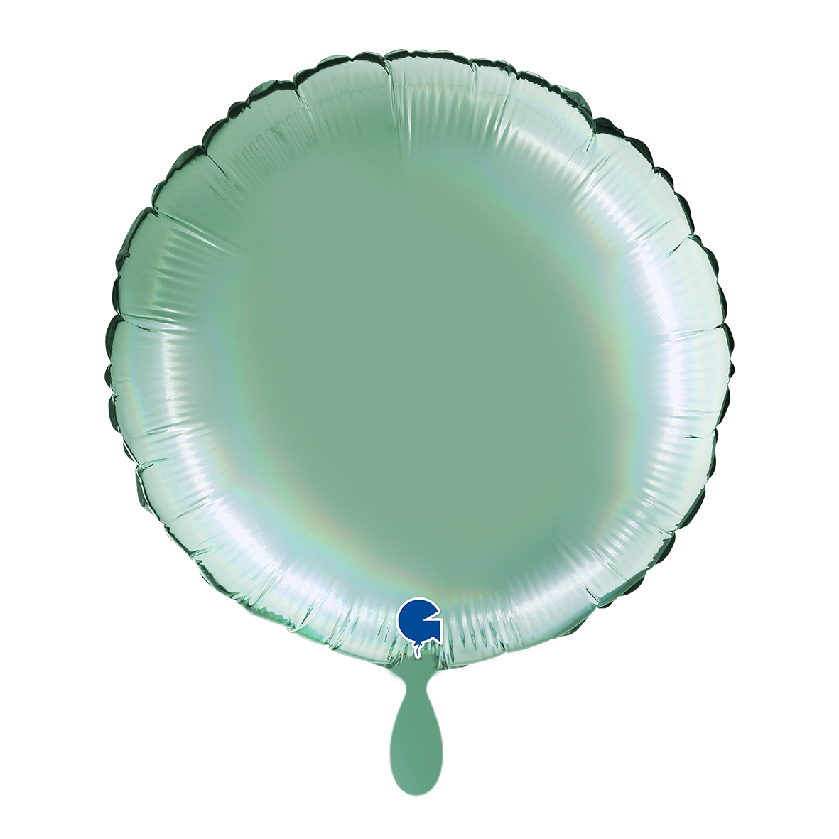 1 Balloon - Round - Rainbow Holographic Platinum Tiffany