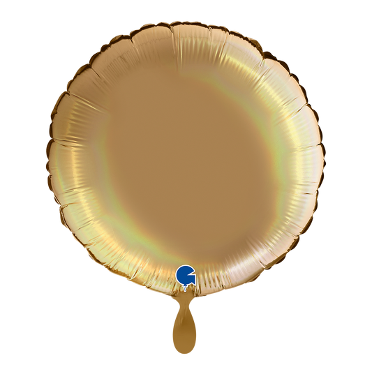 1 Balloon - Round - Rainbow Holographic Platinum Champagne