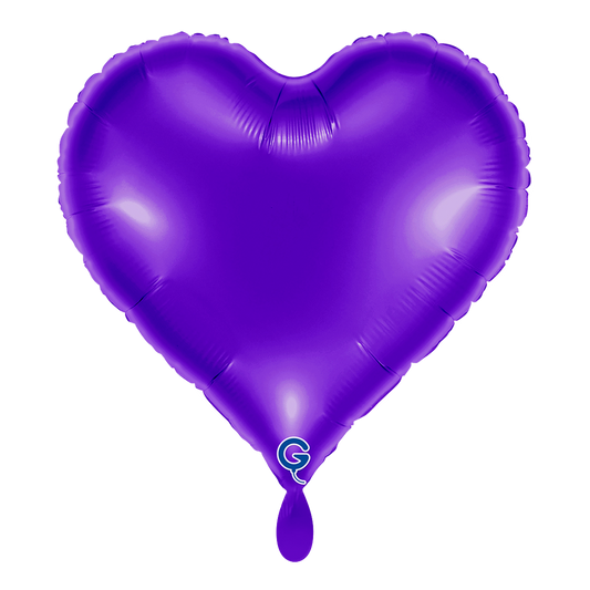 1 Balloon - Heart - Metallic Royal Purple