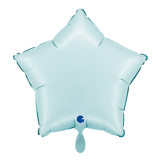 1 Balloon - Star - Satin Pastel Blue