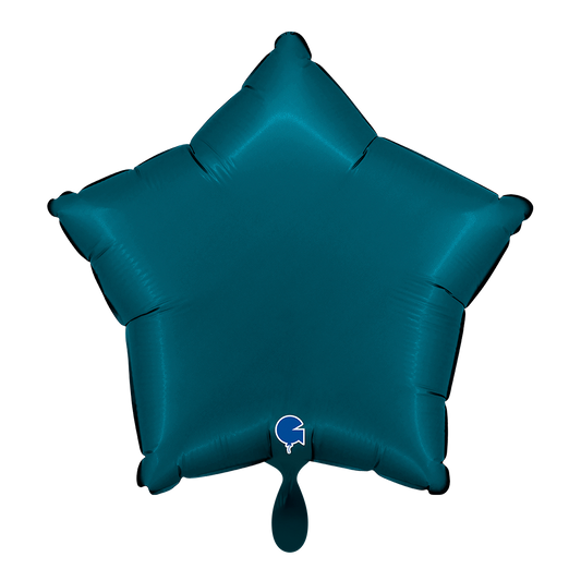 1 Balloon - Star - Satin Petrol Blue