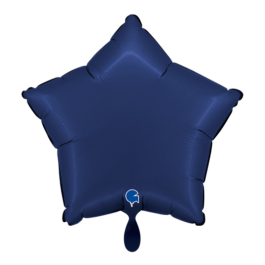 1 Balloon - Star - Satin Blue Navy