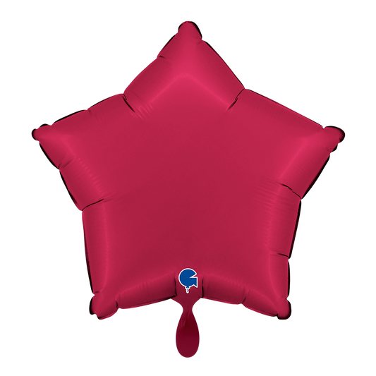 1 Balloon - Star - Satin Cherry