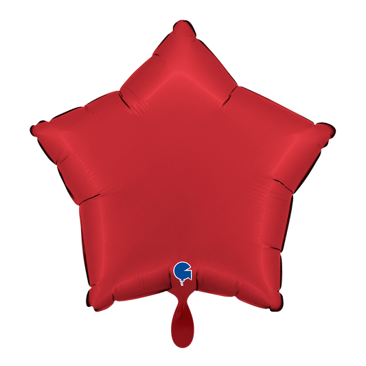 1 Balloon - Star - Satin Rubin Red