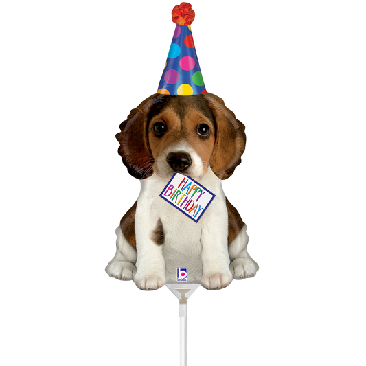 10 Miniballoons Airfilled - Birthday Puppy (Unverpackt)