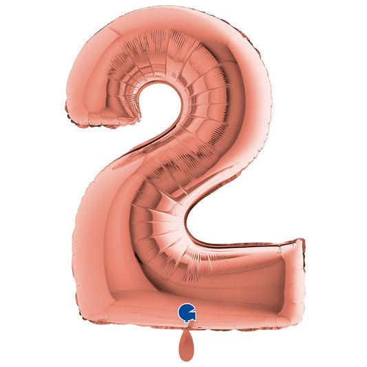 1 Balloon XXL - Number 2 - Rose Gold