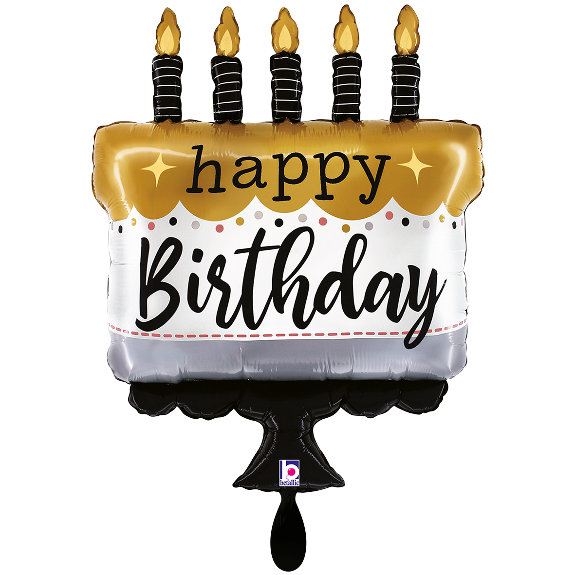 1 Balloon XXL - Satin Metallic BDay Cake