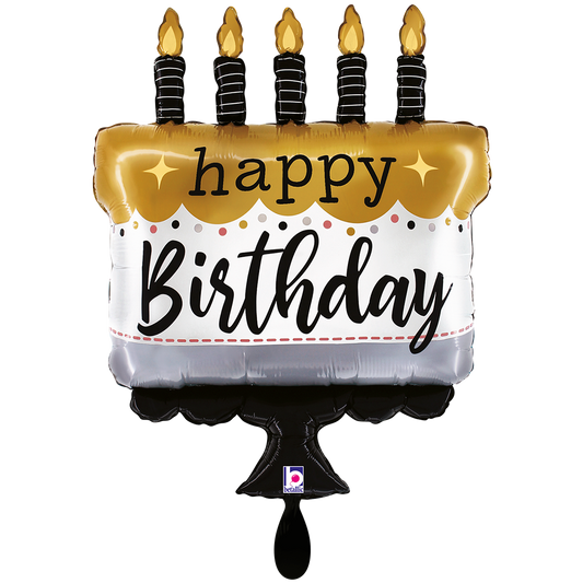 1 Balloon XXL - Satin Metallic BDay Cake