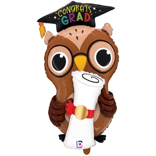 1 Balloon XXL - Grad Owl Diploma