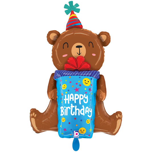 1 Balloon XXL - Birthday Smiley Gift Bear