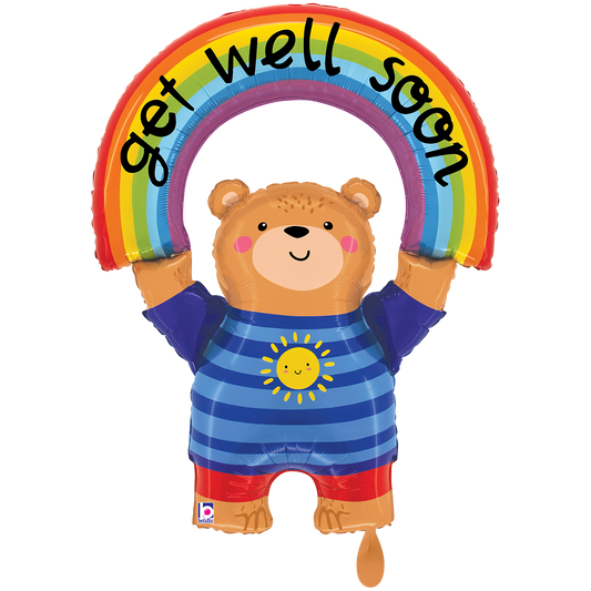 1 Balloon XXL - Get Well Rainbow Bear