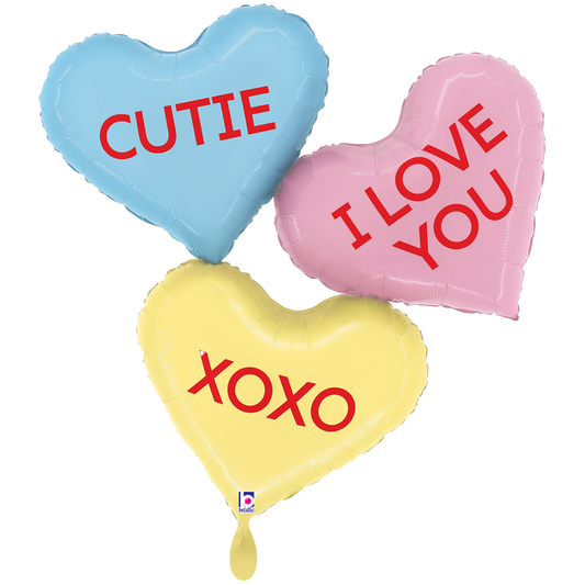 1 Balloon XXL - Conversation Heart Messages