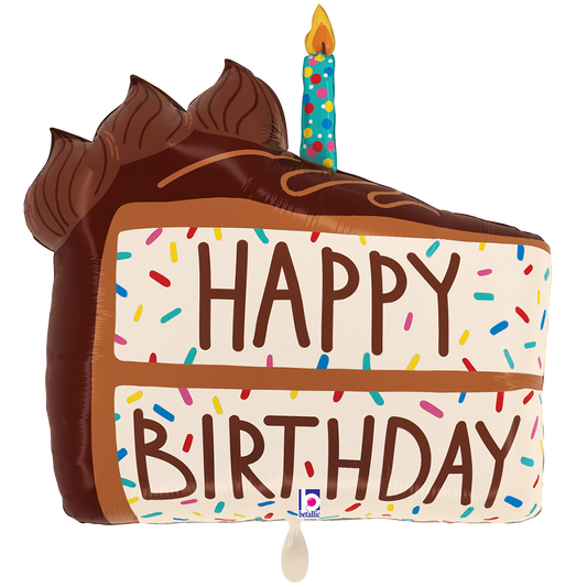 1 Balloon XXL - BDay Chocolate Cake Slice