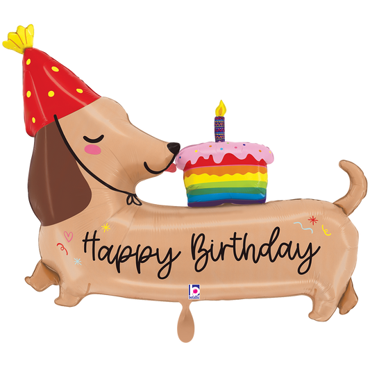 1 Balloon XXL - Happy BDay Dachshund