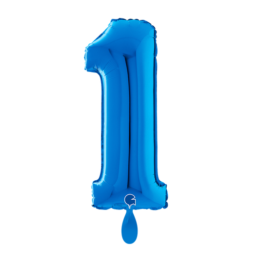 1 Balloon XL - Number 1 - Blue