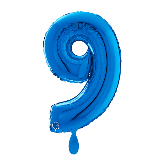 1 Balloon XL - Number 9 - Blue