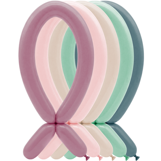 100 Modelling Balloons - 5x152cm -  Dusk Assortment