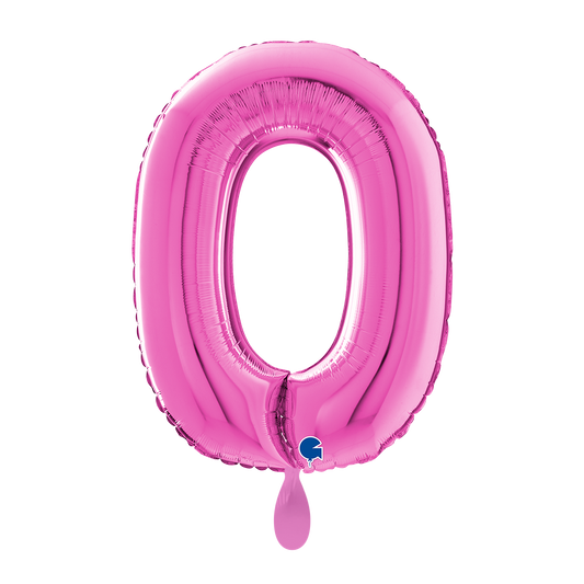 1 Balloon XL - Number 0 - Fuxia