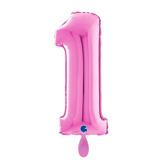 1 Balloon XL - Number 1 - Fuxia