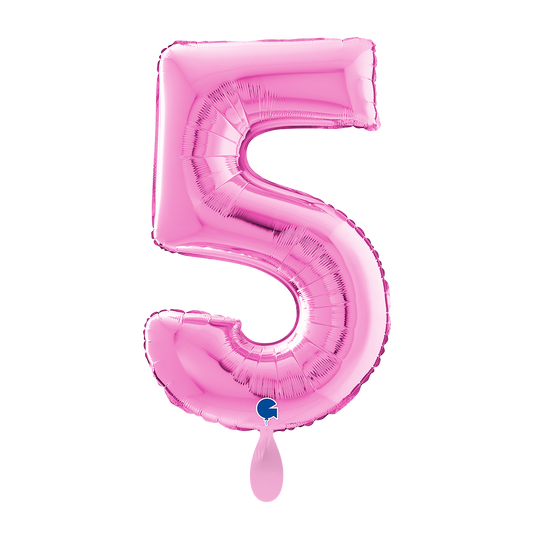 1 Balloon XL - Number 5 - Fuxia