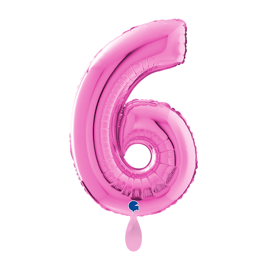 1 Balloon XL - Number 6 - Fuxia