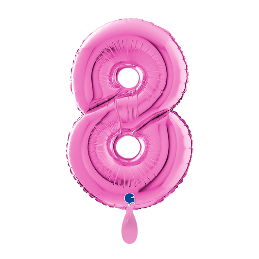 1 Balloon XL - Number 8 - Fuxia
